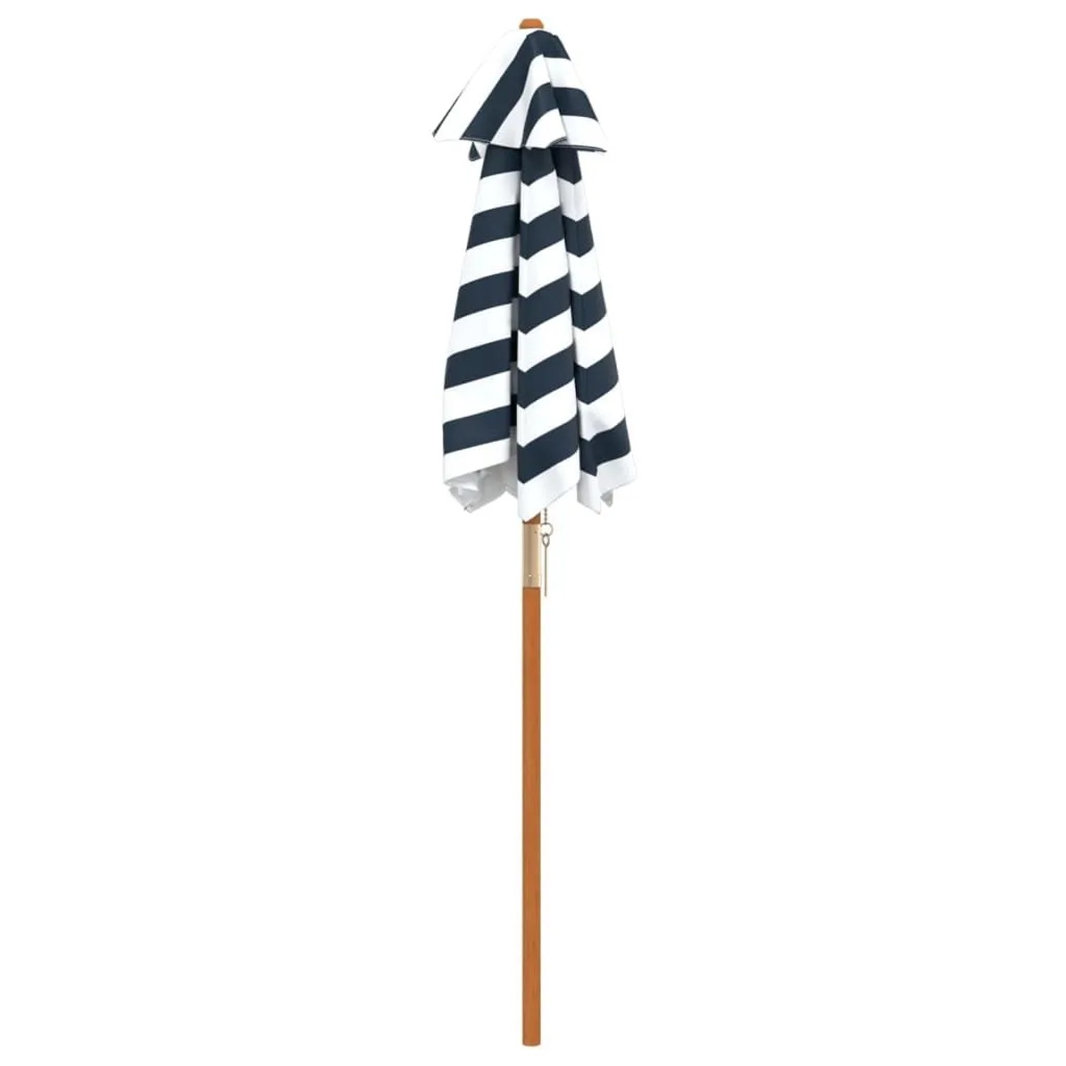 vidaXL Sonnenschirm für Kinder, blau-weiß gestreift, mit Holzstiel. Ideal als Sonnenschutz.