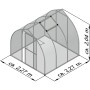 KGT Gewächshaus Alu blank, 5,15 m², mit Dachfenster und den Maßen 227x227x204 cm.