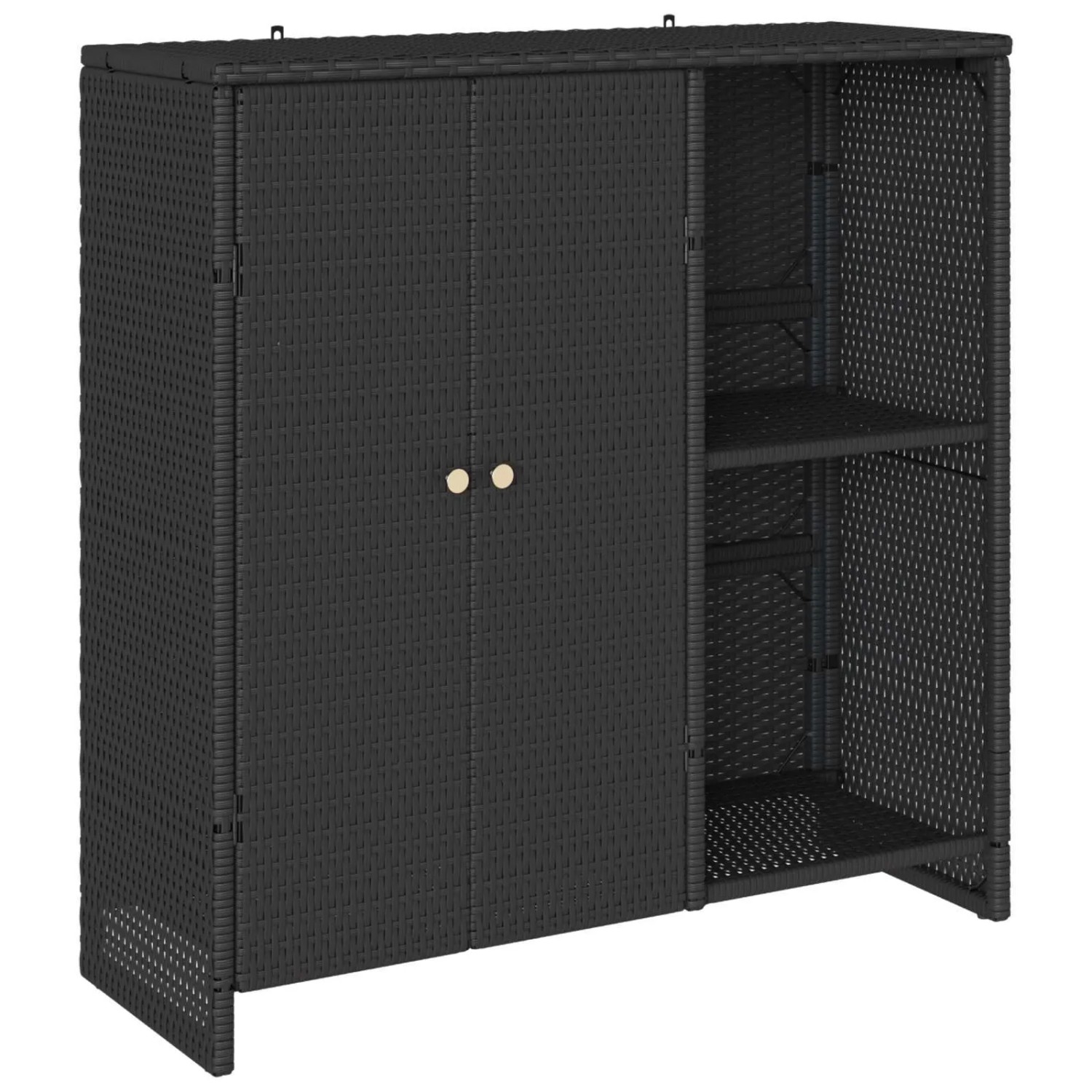 vidaXL Aufbewahrungsschrank mit Regal Schwarz 100 x 36 x 102 cm Rattan 4103821