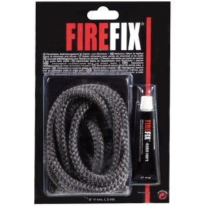 Firefix Keramikkordel, Ø 14 mm, mit Kleber für Kamin- und Ofentüren.