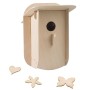 Pebaro Holzbausatz Nistkasten mit Holzfiguren zum Bemalen, ideal für Kinder.