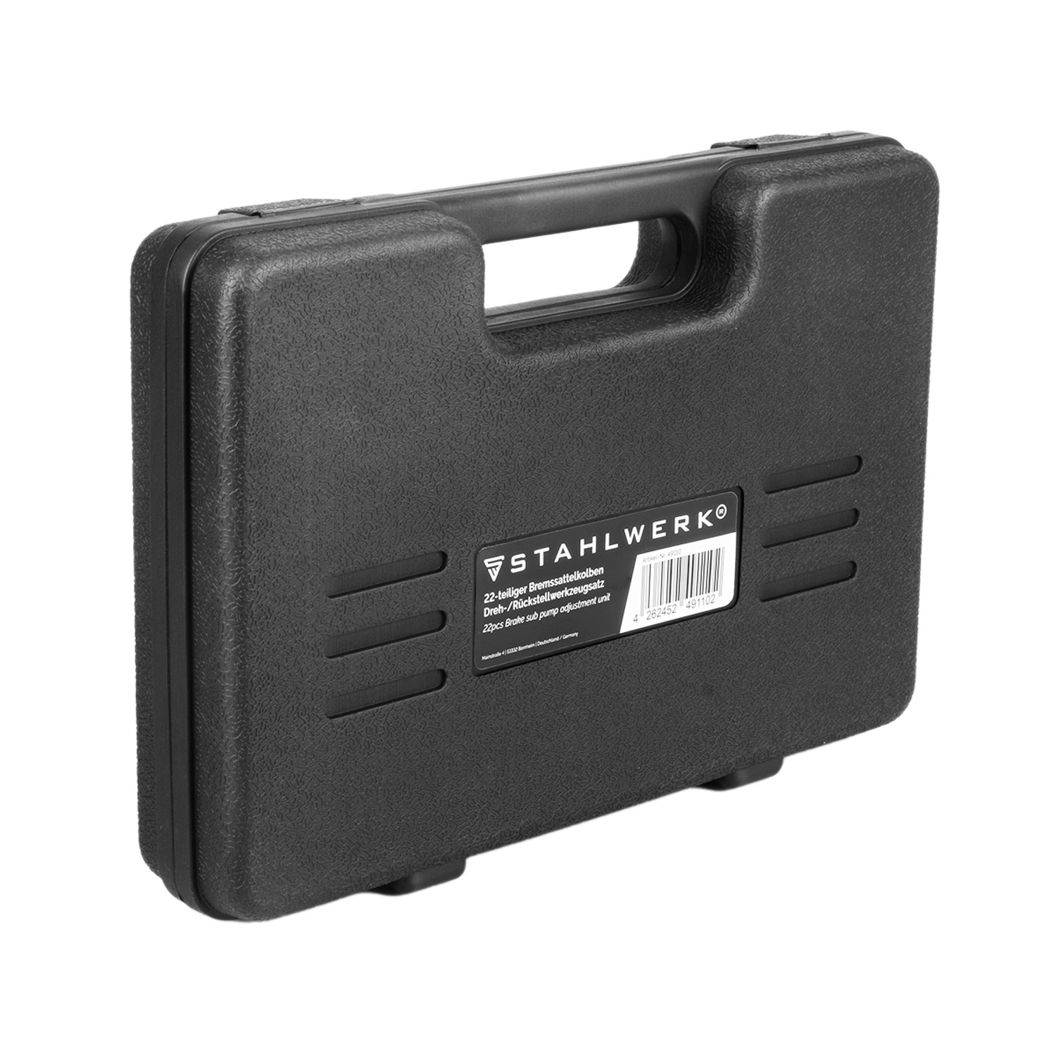 STAHLWERK Bremskolben Rücksteller Set, 22-teilig im schwarzen Kunststoffkoffer.