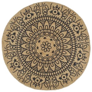 vidaXL Teppich Handgefertigt Jute mit Dunkelblauem Aufdruck 120 cm 133702