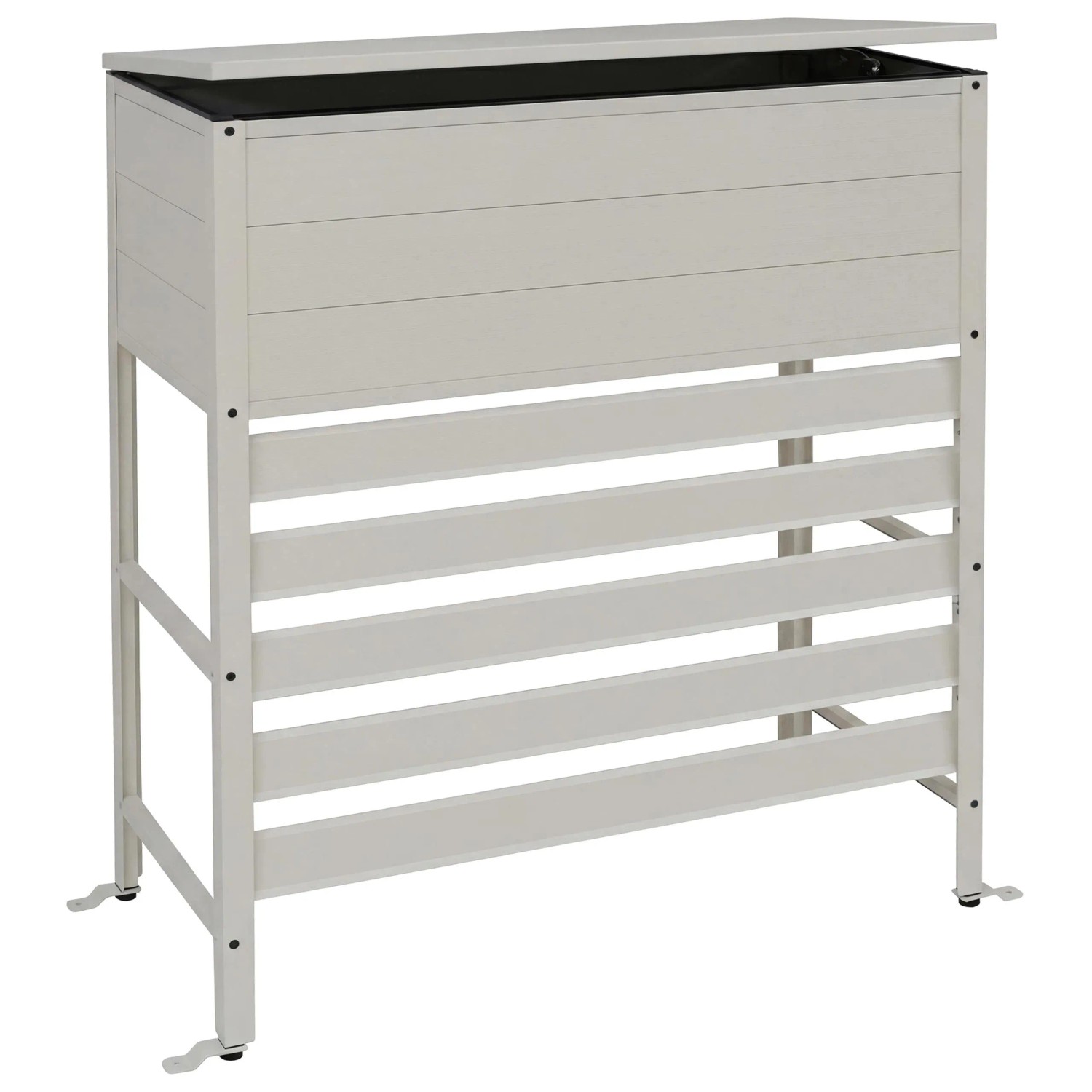 PROREGAL Aluminium Verkleidung Für Klimaanlage Wärmetauscher HxBxT 110x96x43cm Abdeckung Aufbewahrungsbox Grau-Weiß