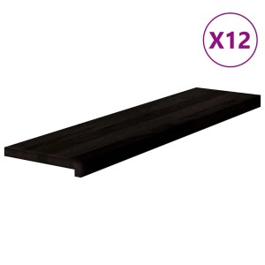 vidaXL Treppenstufen 12 Stk Dunkelbraun 100x25x2 cm Massivholz Eiche 3283040