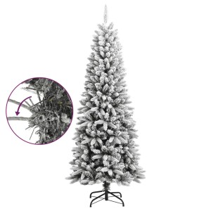 Beschneiter, künstlicher Weihnachtsbaum von vidaXL, 180 cm hoch, mit Klappmechanismus und Stahlständer.