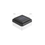Solar Zaunleuchte 60x60 für Doppelstabmattenzaun, schwarz, mit Solarpanel und neutralweißem LED Licht.