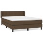 Dunkelbraunes vidaXL Boxspringbett 140x190 cm mit Matratze und Kopfteil.