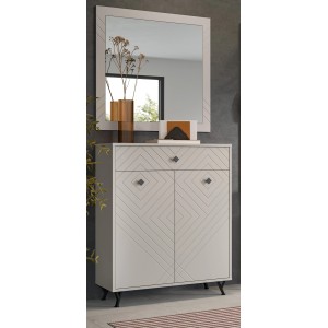 Inn.Furn Garderoben-Set 2-teilig Sand 80 cm mit Fräsungen Apunti