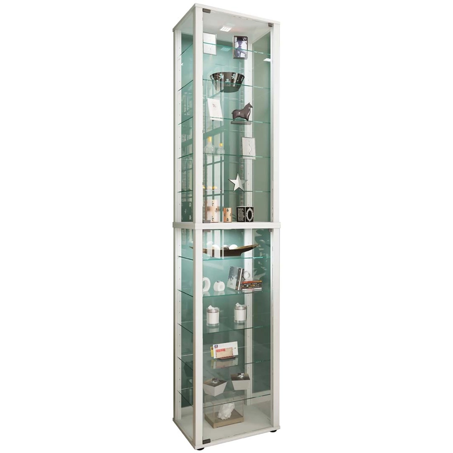 ebuy24 KavisaXXL Vitrinenschrank 2 Glastüren Weiß günstig online kaufen