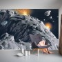 Komar Vlies Fototapete Star Wars Asteroid (500x250cm) im Kinderzimmer.