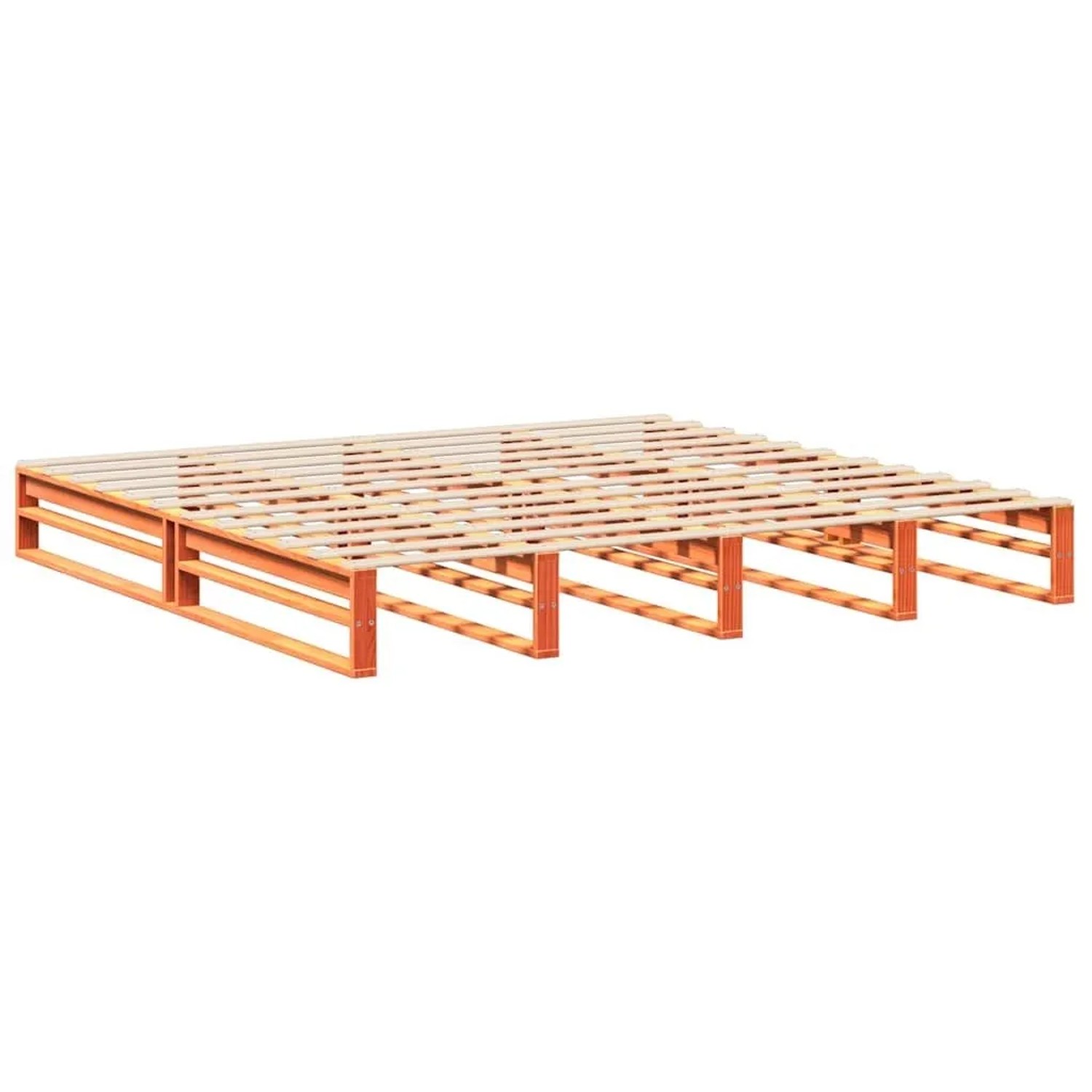 vidaXL Massivholzbett ohne Matratze Wachsbraun 180x200 cm Kiefernholz 33023 günstig online kaufen