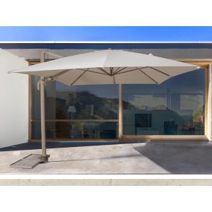 Bizzotto Ampelschirm SARAGOZZA, 300x300 cm, Sand, mit Drehfunktion für flexible Schattenausrichtung.