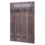 MCW Wandgarderobe C89 Welcome Shabby Braun mit 8 Haken im Shabby-Look.