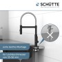 Schütte Miami Spültischarmatur mit Spiralfeder, Chrom und Schwarz-Matt. Küchenarmatur mit Geschirrbrause.