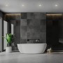 Bad mit Brilo LED-Einbauleuchten Kulana, 4er Set, Chrom matt. Warmweißes Licht, ideal für Feuchträume.