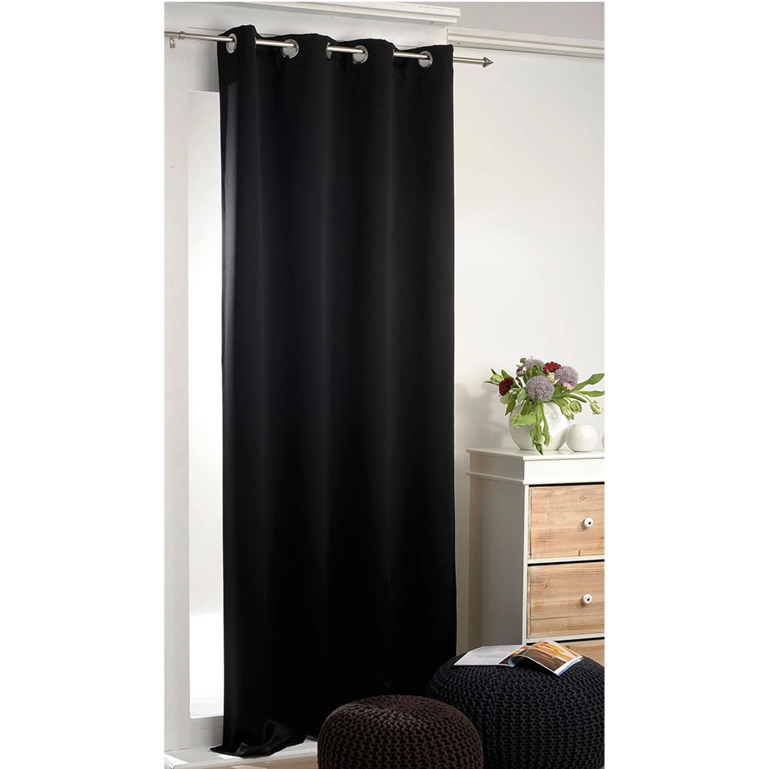 Bestlivings Verdunkelungsgardine mit Ösen Schwarz 270 cm x 245 cm günstig online kaufen