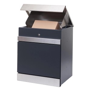 PROREGAL Paketkasten HxBxT 58x45x36cm Paketbox Paketfach Paketstation Briefkasten Metall Edelstahl Verzinkt Anthrazit