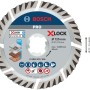 Bosch X-Lock Diamanttrennscheibe 125 mm für Winkelschleifer. Segmentiertes Blatt für Universal-Baumaterial.