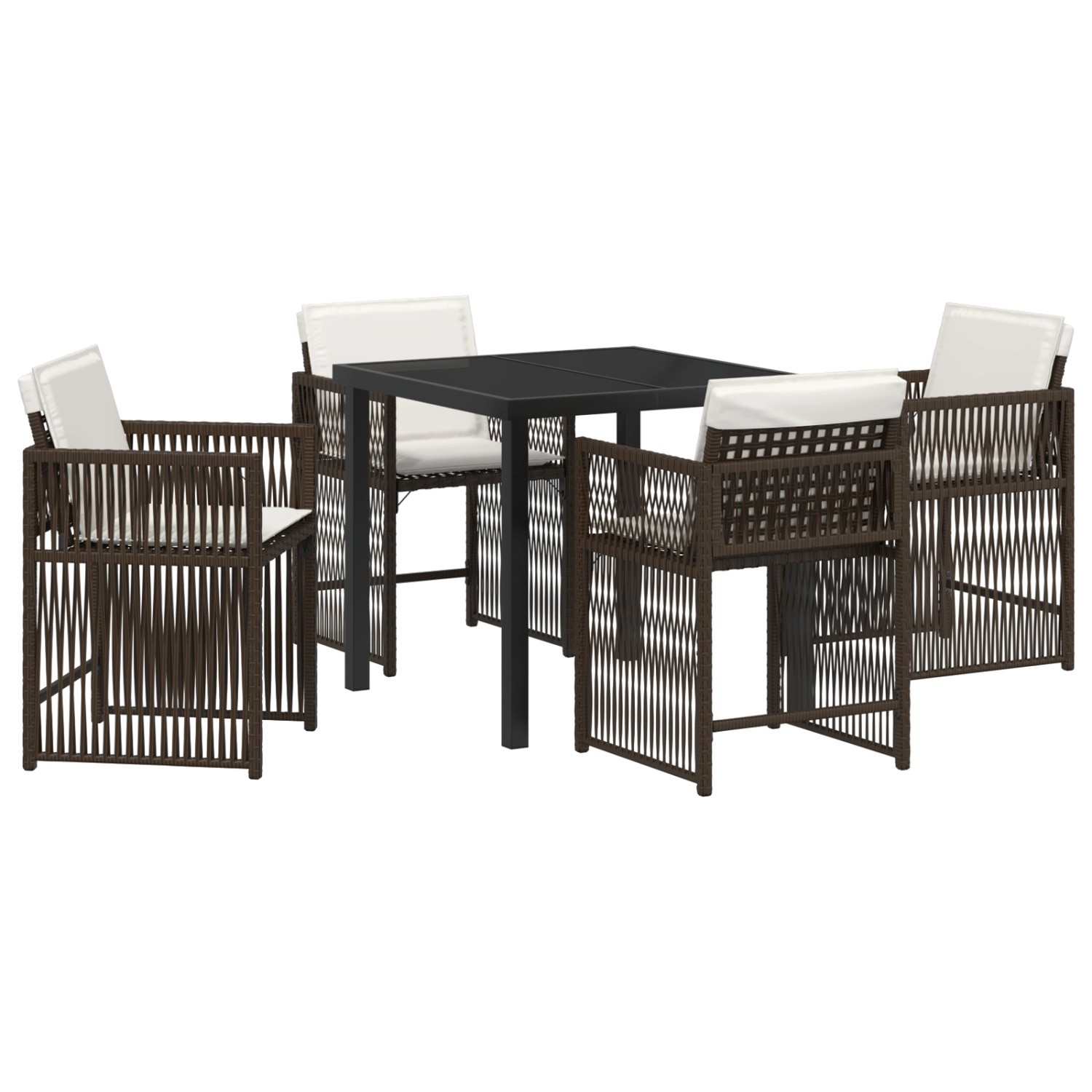 vidaXL Garten Essgruppe 5-Tlg Braun Poly Rattan 3380781 günstig online kaufen