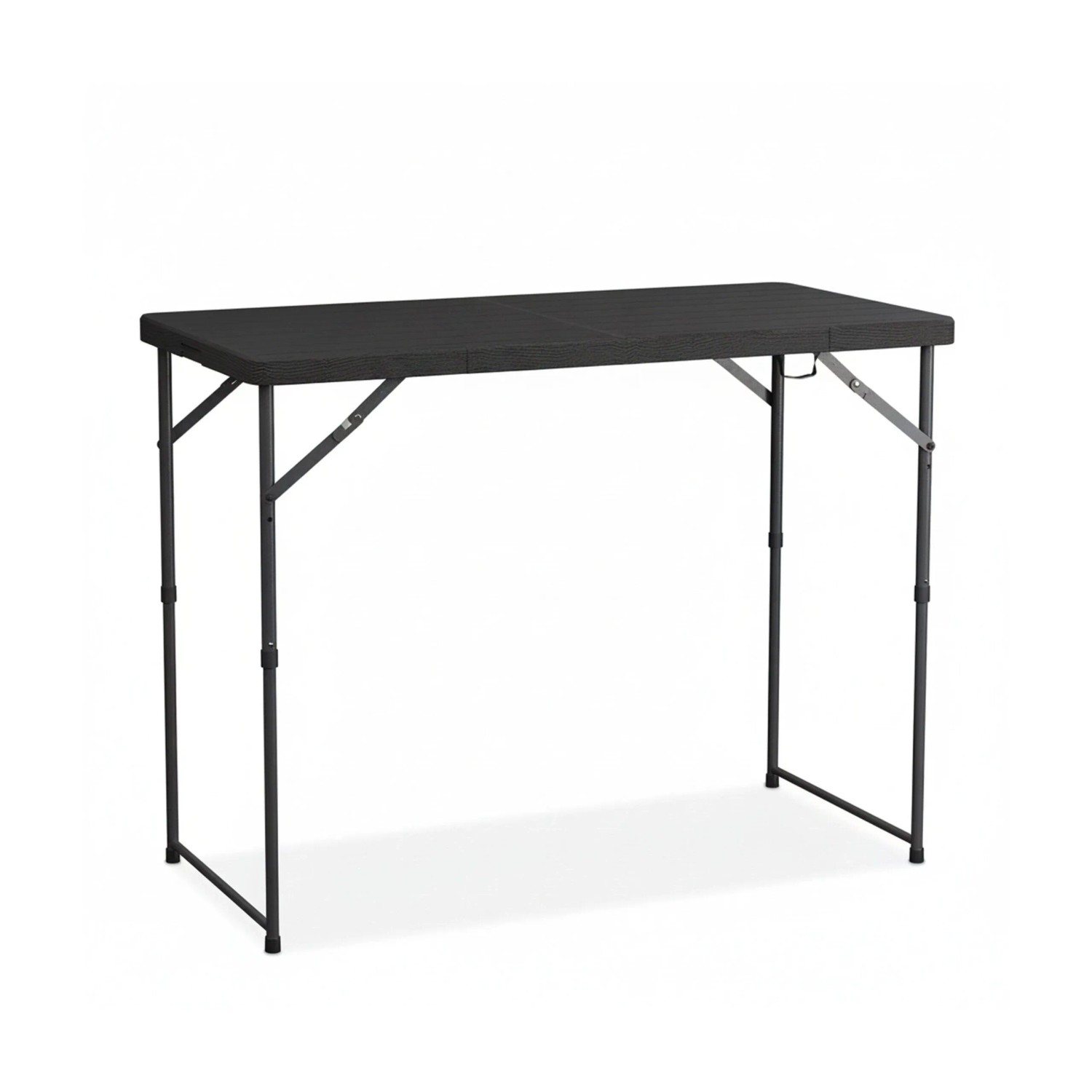 Relaxdays Gartentisch Kunststoff Stahl Schwarz Klappbar Höhenverstellbar 120 cm x 60 cm 7,6 kg
