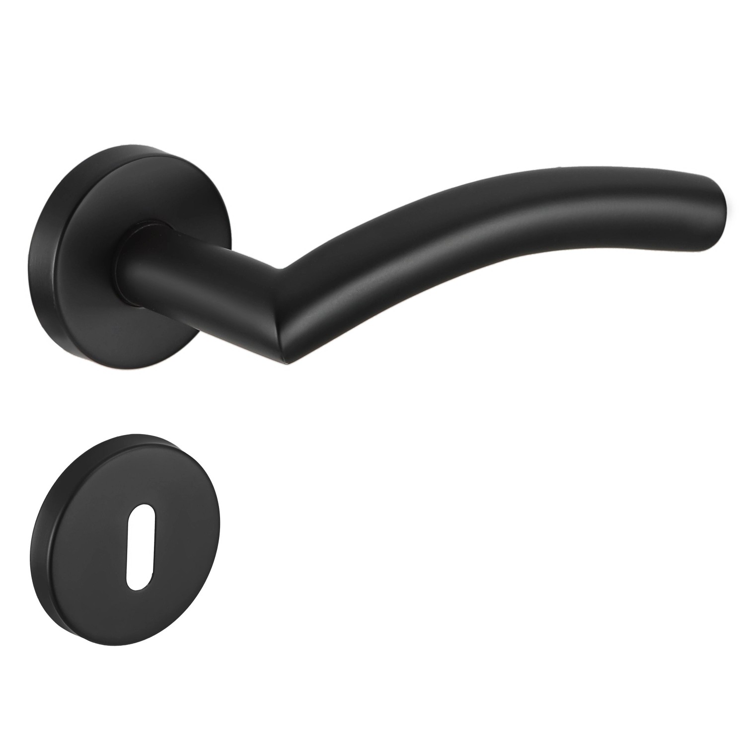 MeinTürgriff Drückergarnitur Neapel Edelstahl Schwarz Türgriff Türdrücker R günstig online kaufen