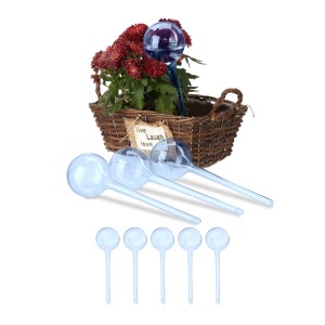 Relaxdays Bewässerungskugeln PVC Blau 9er Set 8 cm x 28 cm 250 ml