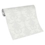 Rolle Erismann Vliestapete Versailles Felicite, 10,05x0,53m, hellgrau mit filigranen Blütenornamenten.