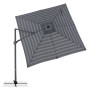 Doppler Ampelschirm MyZone, 280x280 cm, blau-grau gestreift, mit Kurbelmechanik.