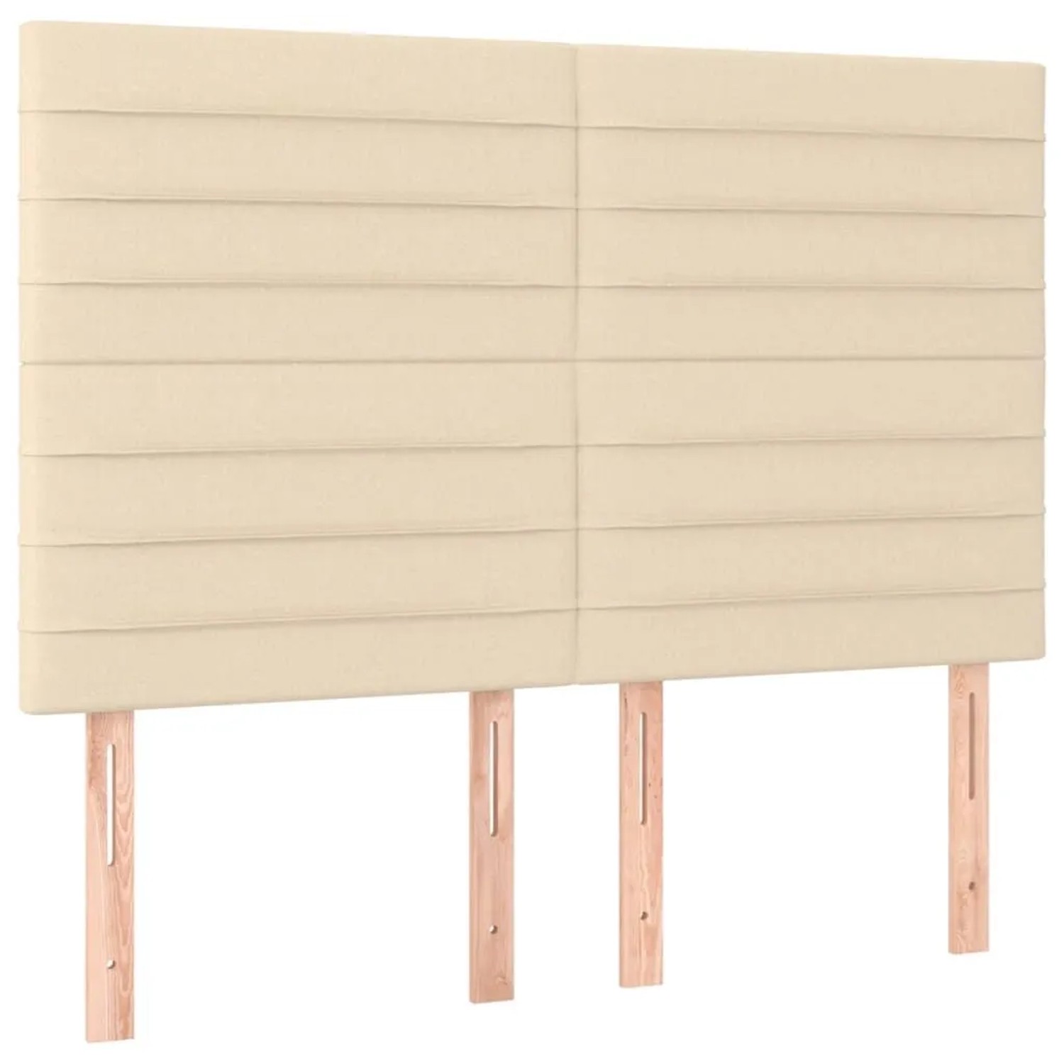 vidaXL Kopfteil Creme 144x5x118/128 cm Stoff 3116475