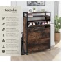 Tectake Schuhschrank Buffalo Industrial Style Holz und Stahl  81 x 32 x 130 cm Industrial Holz Dunkel  Rustikal_2