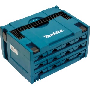 Makita Makstor P-84327 Werkzeugkoffer mit 12 Schubladen, blaugrün.