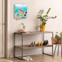 Weißer Schlüsselkasten mit Glasfront, Elvis Motiv, 50 Haken, beschreibbar und magnetisch.