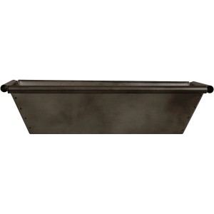 Rechteckiger, dunkelgrauer Zink-Blumenkasten Blacklook, 20x40x11 cm, für Innen- und Außenbereich.