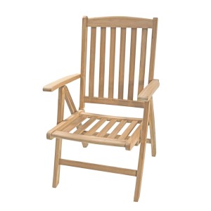 DELUKE Gartenstuhl MARA Teak Hellbraun Hochlehner Wetterfest Terrassenstuhl Outdoor Essstühle