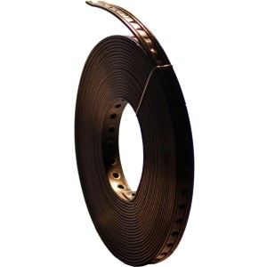 Rolle Montageband, verzinkt, mit Ummantelung, 10 m lang, für Verbindungsklemmen.