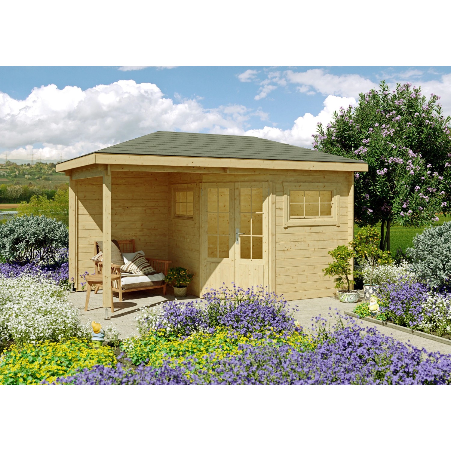 Fjordholz 5-Eck Gartenhaus Modell Evelyn 2B