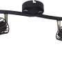 Schwarzer Globo Strahler Purra mit 4 Lampen und goldfarbenen Details.