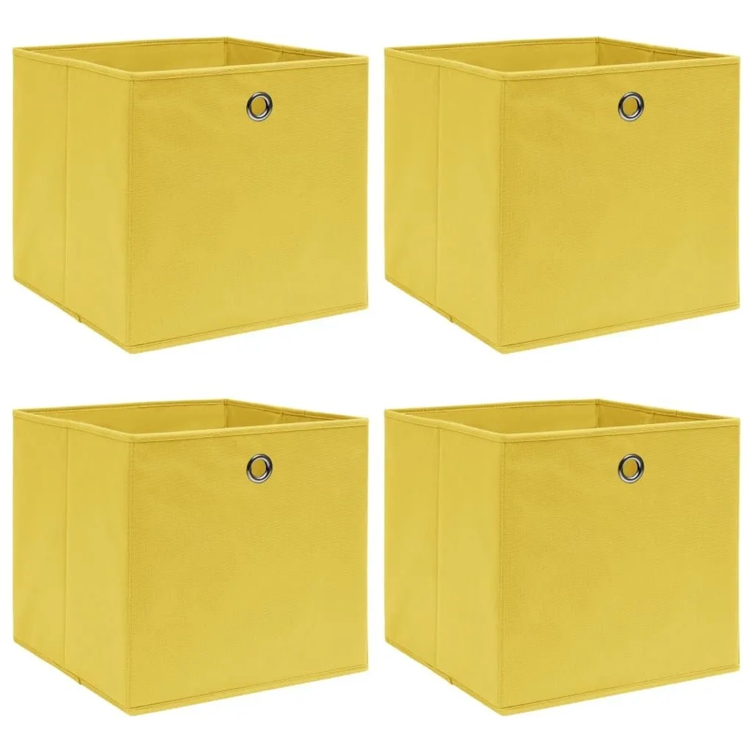 vidaXL Aufbewahrungsboxen 4 Stk Gelb 32x32x32 cm Stoff 288365