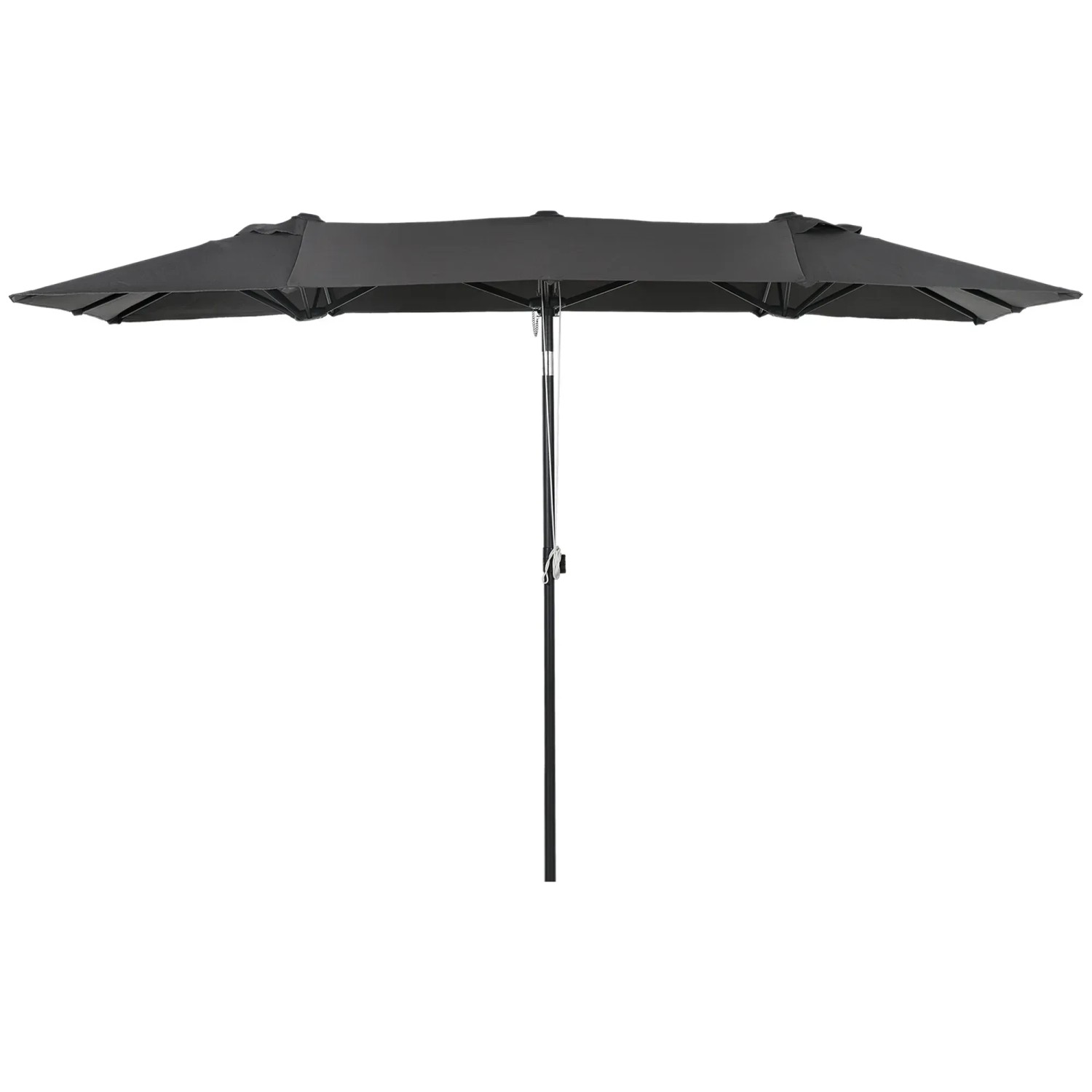Outsunny Gartenschirm  Polyester Metall Grau 150L x 295B x 170-214H cm