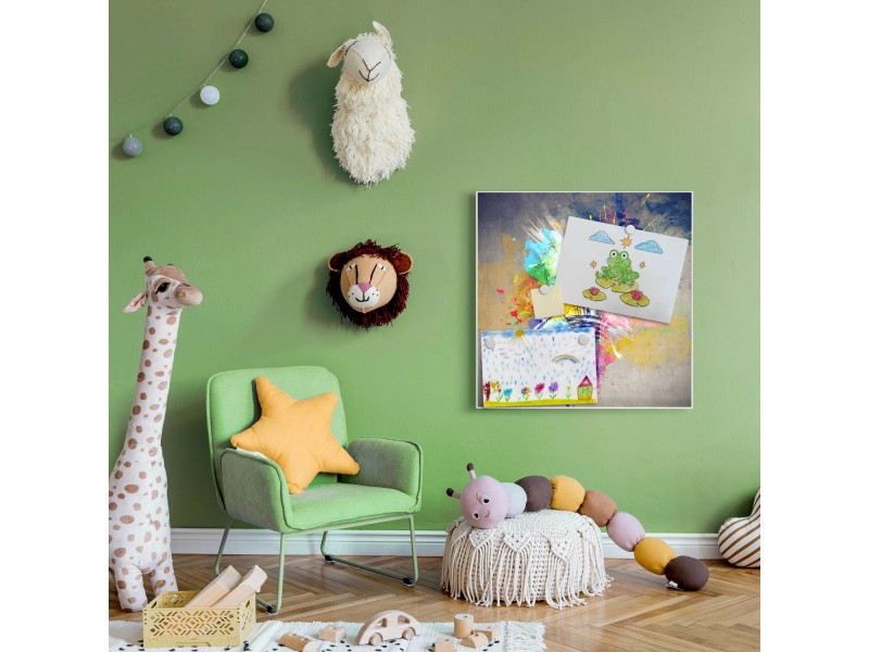 Banjado Magnettafel 30x75 Cm – Magnetwand Mit Motiv Sonnenuntergang, Inkl. 4 Magneten, Für Küche, Büro & Kinderzimmer