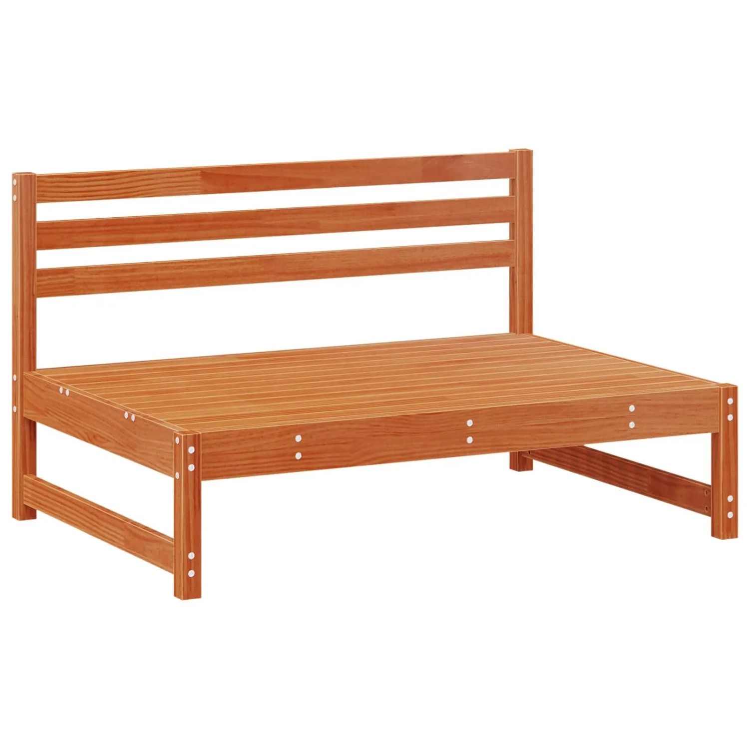vidaXL Garten Mittelssofa Massives Kiefernholz Wachsbraun 865601