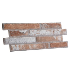 Klimex Verblender Feinsteinzeug UltraStrong Long Brick, 40x16 cm, weiß-braun, in Backsteinoptik.