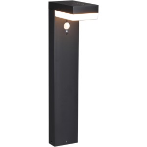 Schwarze Solar-Wegeleuchte Gšteborg mit Sensor, 600 lm, 2700 K, IP44 für den Garten.