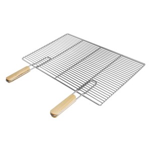 ECD Germany Rechteckiger Edelstahl Grillrost mit Abnehmbaren Griffen 60 x 40 cm