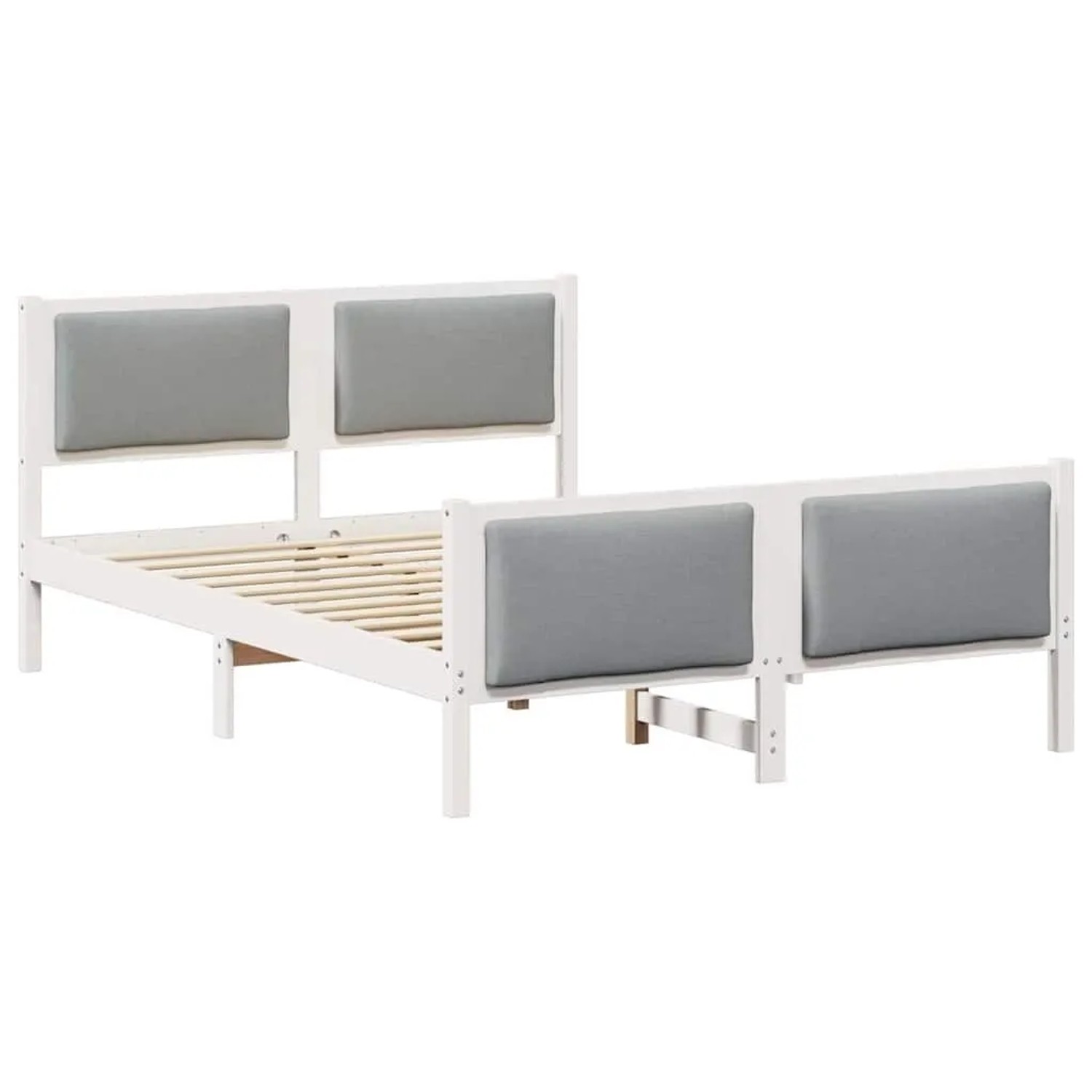 vidaXL Bettrahmen mit Kopfteil Hellgrau 135 x 190 cm Stoff 878343