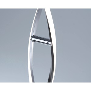 Moderne LED-Stehlampe Polina aus Stahl, 134 cm hoch, für Design-Akzente im Wohnbereich.