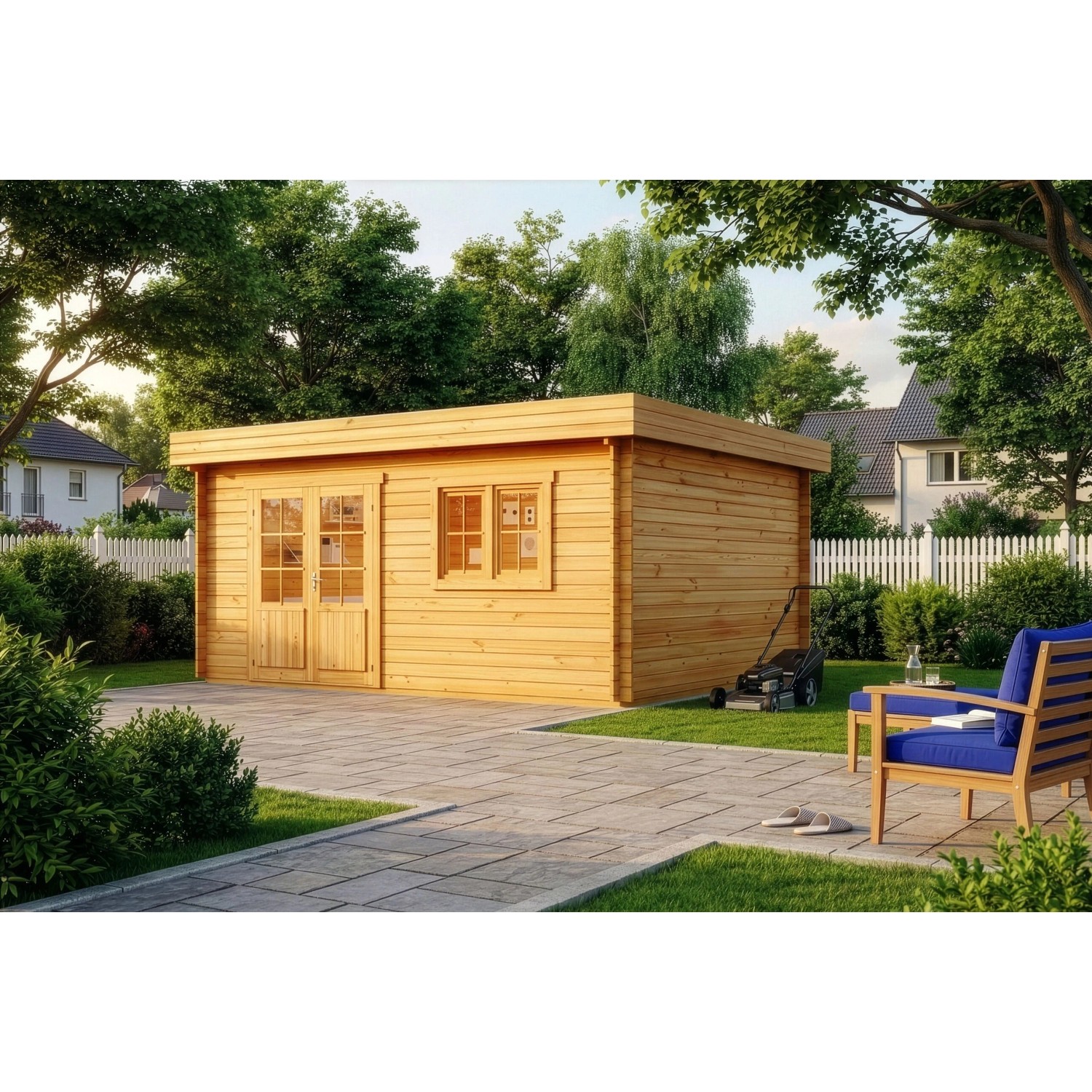Alpholz Gartenhaus Spree-28 B Pultdach Tauchimprägniert 520 cm x 420 cm
