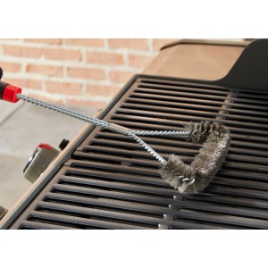 Weber Grillbürste, 3-seitig, 46 cm, schwarz-rot, reinigt Grillrost effizient.