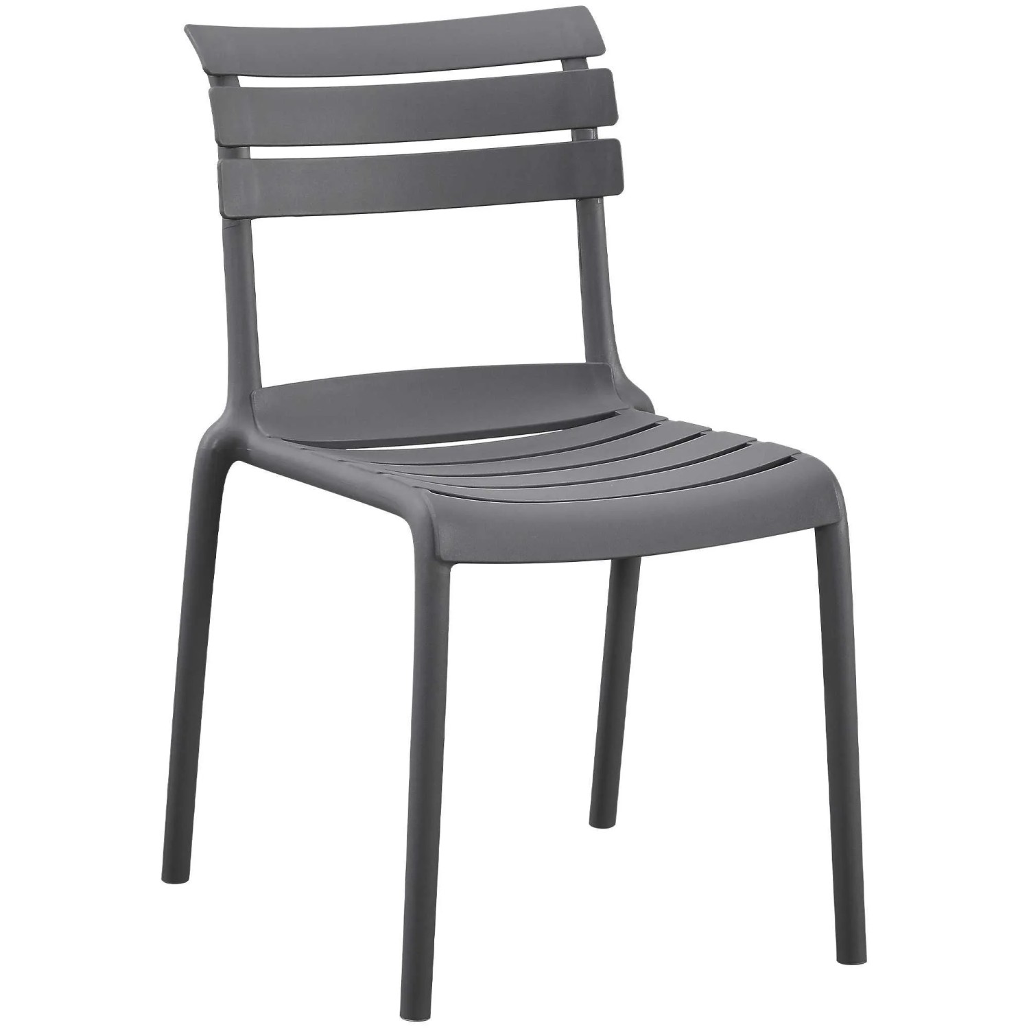 DELUKE Gartenstuhl OSKAR 49x59x82cm Kunststoff Dunkelgrau Stapelstuhl Loungestuhl Garten Outdoor-Stuhl